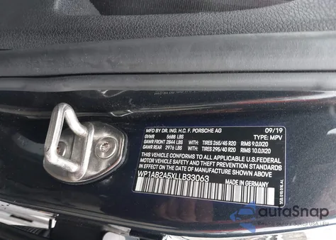 2020 Porsche Macan S from USA, damaged, VIN WP1AB2A5XLLB33063